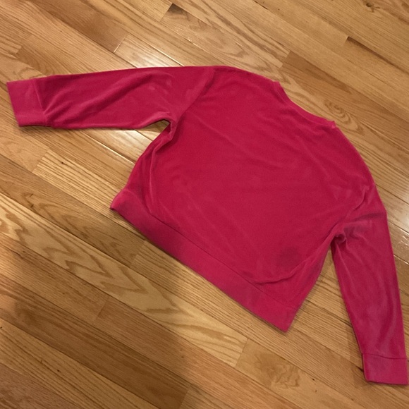 Zara Bright Pink Cropped Sweatshirt velvet texture medium Gorpcore EUC - Picture 8 of 8